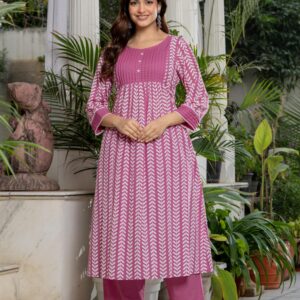 Women’s Floral Printed Co-Ord Set | Elegant Kurta & Pant Set