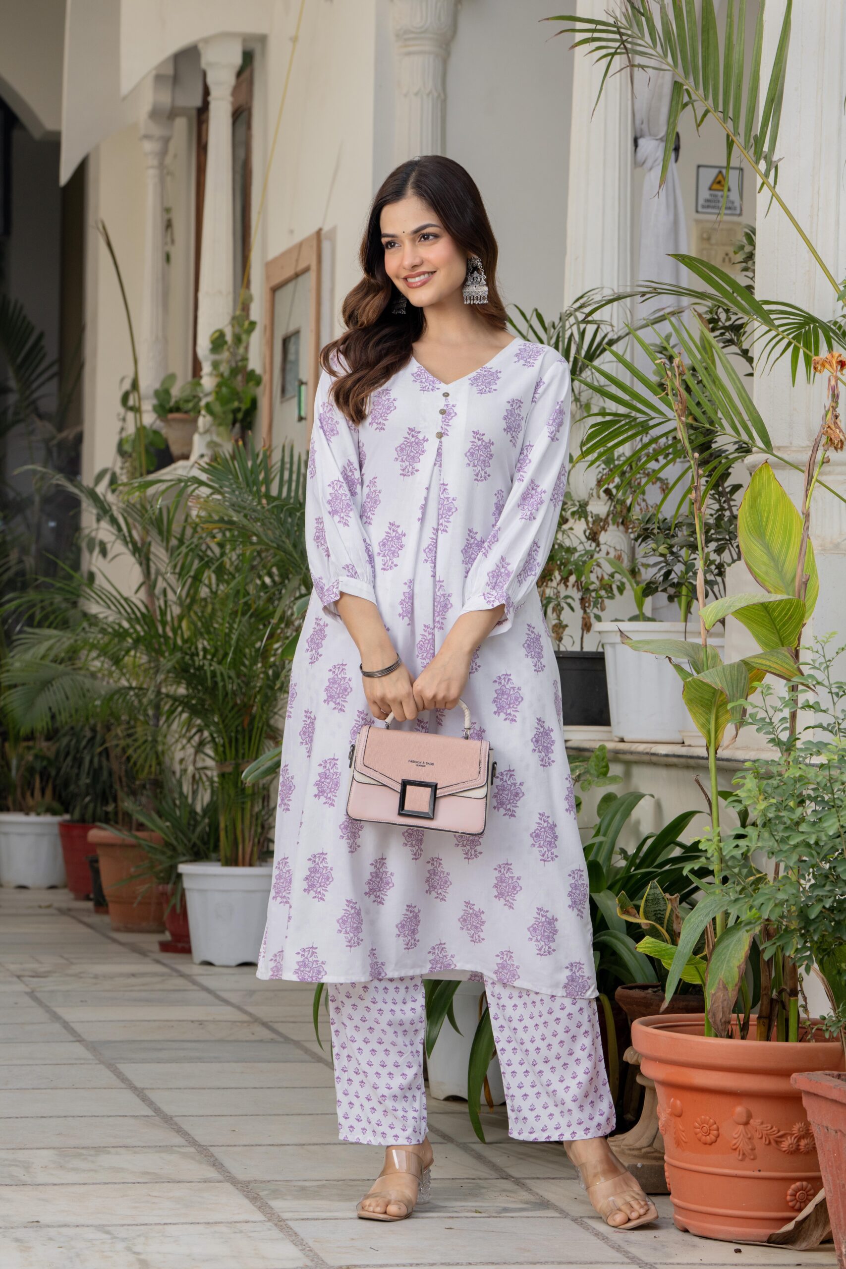 Women’s Floral Printed Co-Ord Set | Elegant Kurta & Pant Set